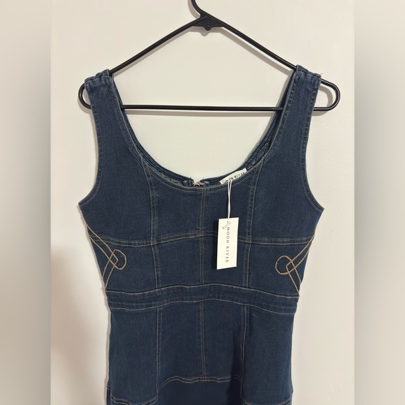 Moon River Denim Western Dress Size S Brand New With Tags - Picture 6 of 7
